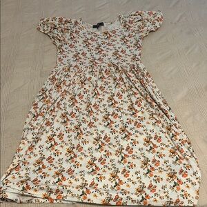 Floral Print Dress with Short Sleeves